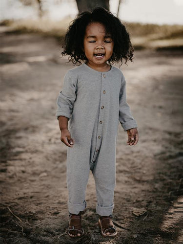 The Simple Folk Workman Playsuit, Gray Melange